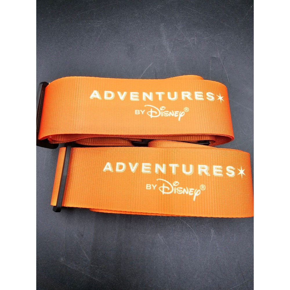 Adventures by Disney Luggage Straps Orange Nylon Adjustable Travel Belt Set of 2
